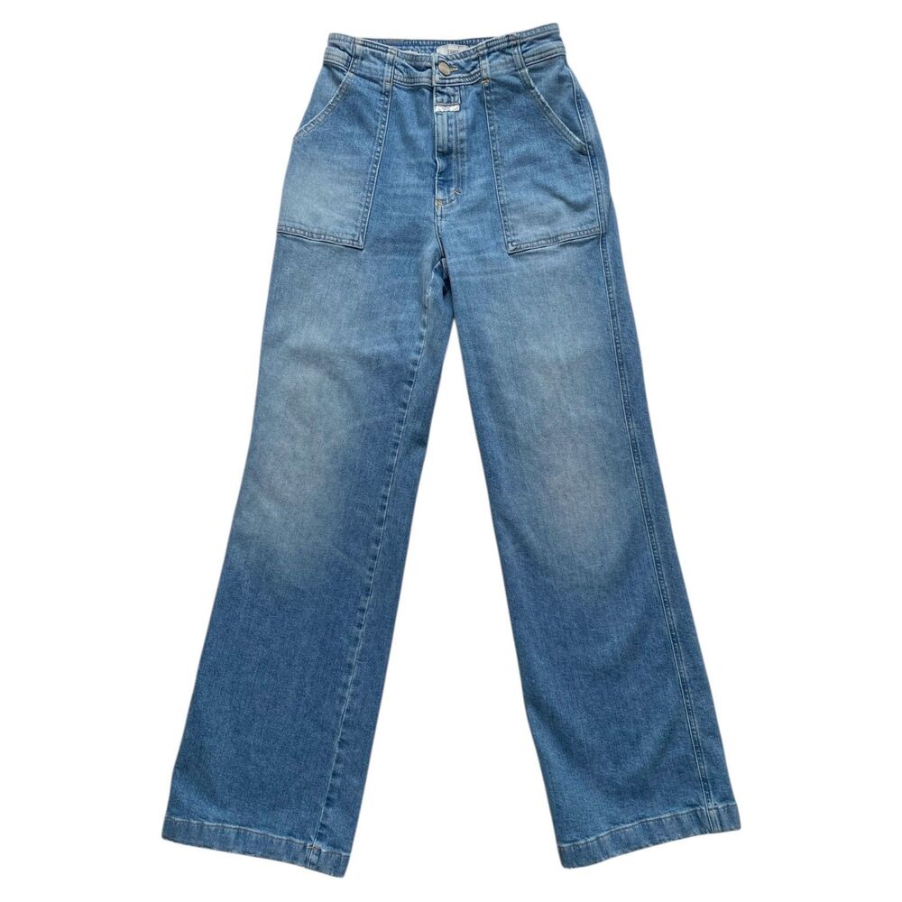 Closed Aria Jeans High-Rise Wide Straight Leg Vintage Style Medium Blue Wash 26